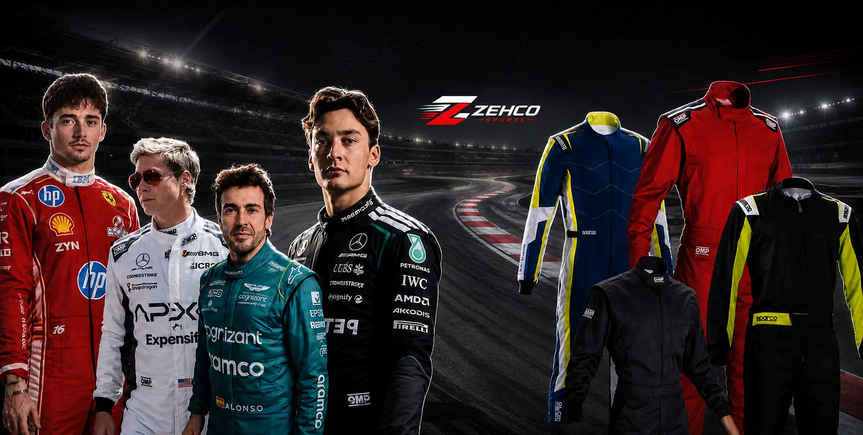 F1 car racing suits and go karting suits manufactured by ZEHCO Sports